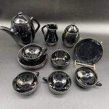 Brutalist black ceramic coffee service – Modernist design