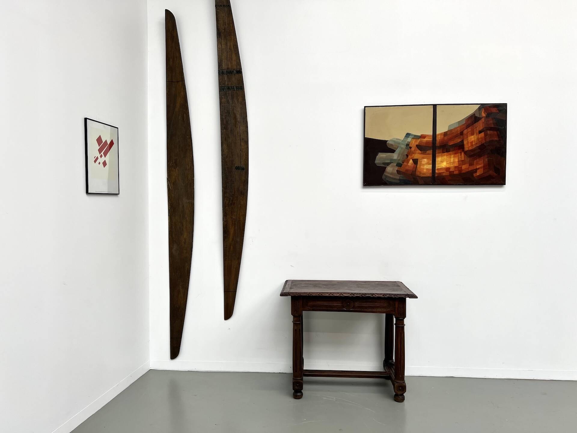 Small carved oak writing table, 19th century