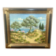 Oil painting on canvas, Mediterranean landscape, 20th century