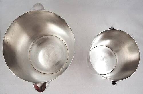 Champagne bucket and ice bucket, Luc Lanel for Christofle model Ondulation.