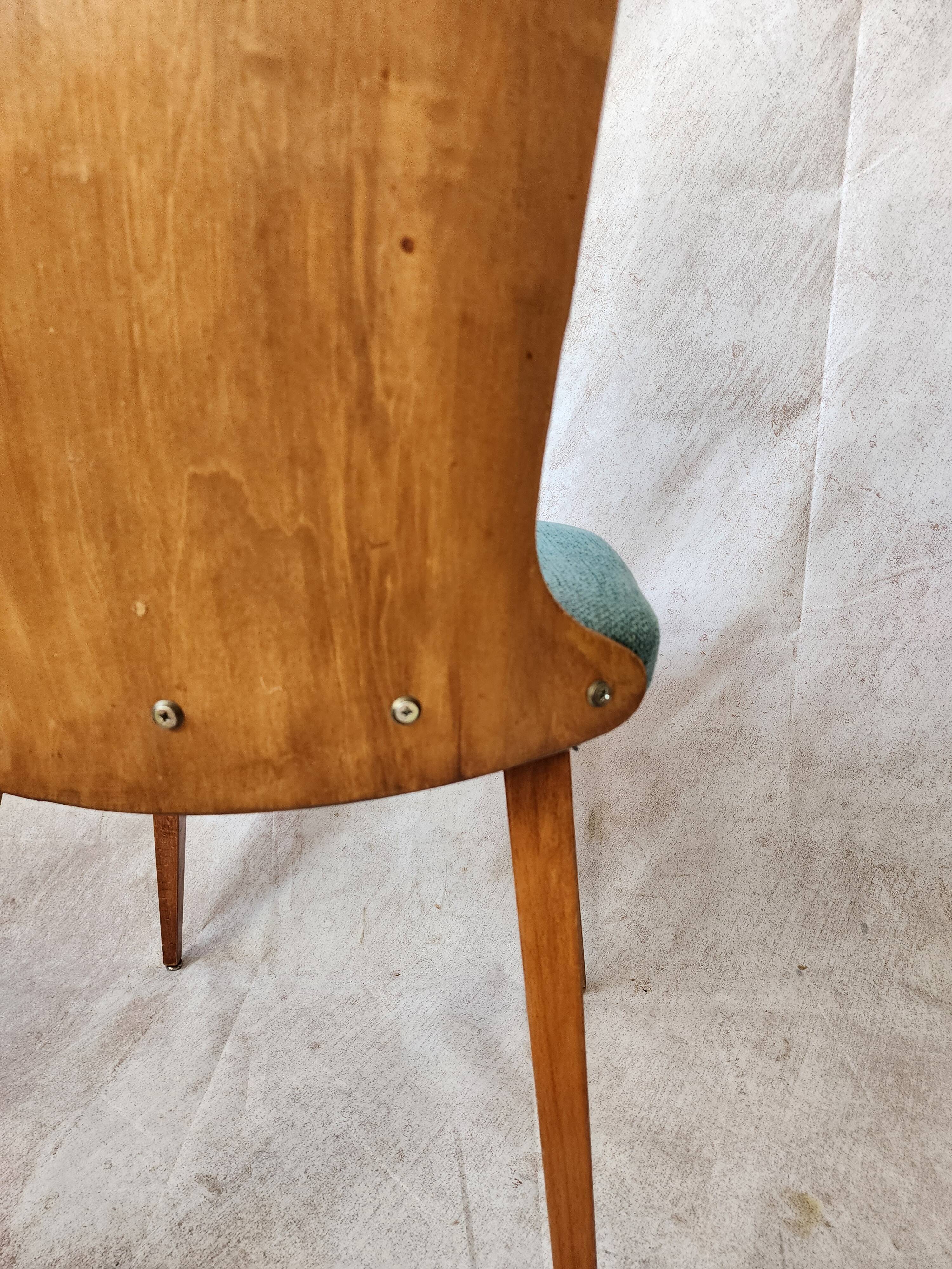 4 chaises vintage style Baumann bois et tissu