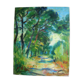 Landscape of max agostini (1914-1997) school of crozant (creuse)