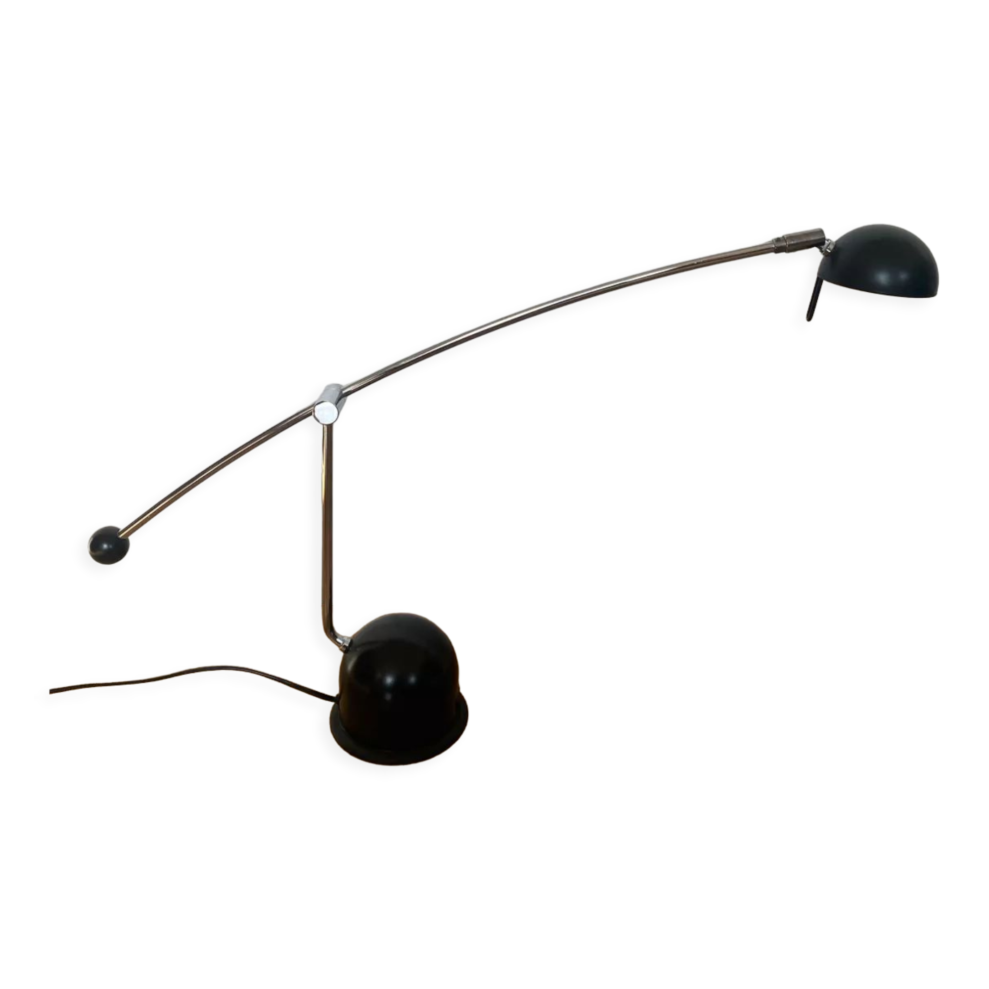 Desk lamp with black and chrome balance Massive vintage 80s