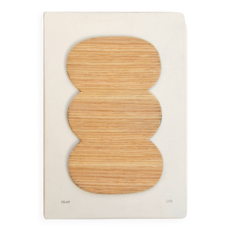 Tableau relief en bois B33 signé Eawy