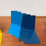 Mid-century German colourful minimalist metal bookends by Soennecken, 1960s, set of 16.
