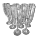 Lot de 9 flûtes à champagne en verre vintage