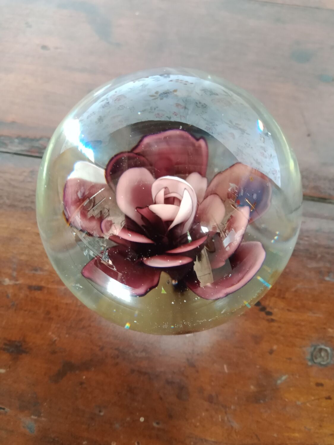 Purple flower sulphide paper press