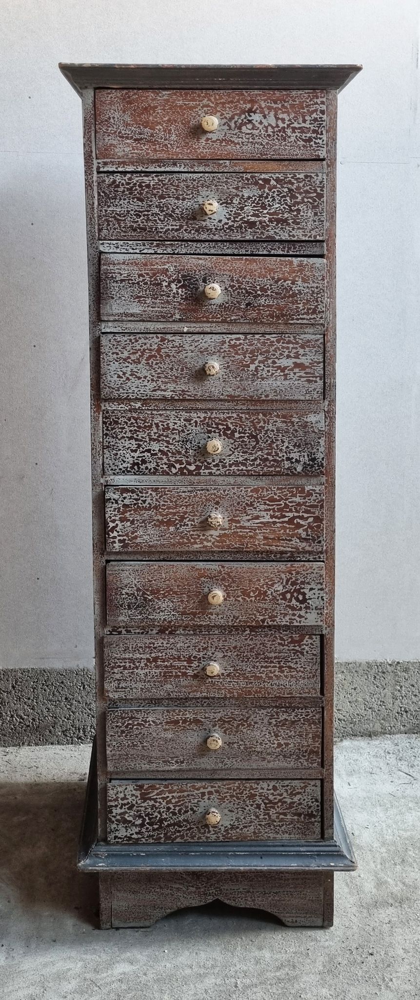 Colonne à tiroirs d'atelier, en bois, vintage, années 50