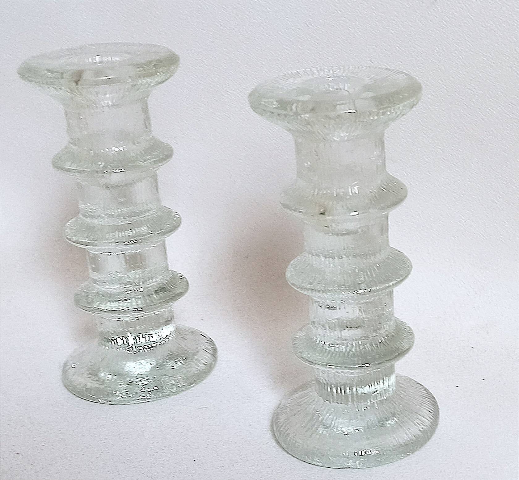 Pair of candlesticks Timo Sarpaneva for Littala 60s Height 14.5 cm