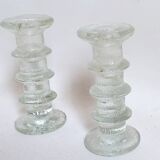 Pair of candlesticks Timo Sarpaneva for Littala 60s Height 14.5 cm