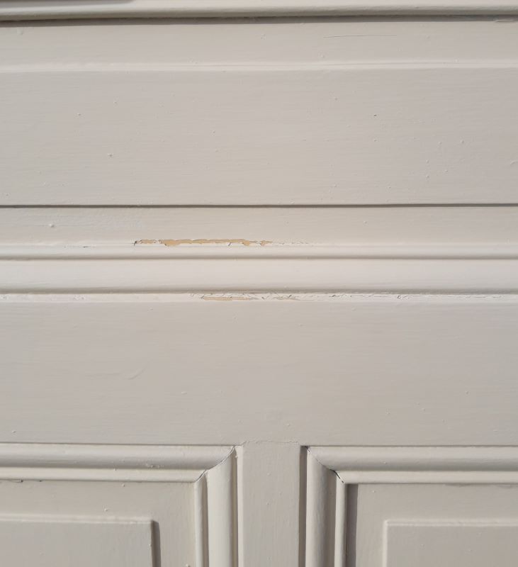 Old translucent glass communication door 82.5x214.2cm