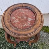 Marble wood pedestal table from the early 20th century