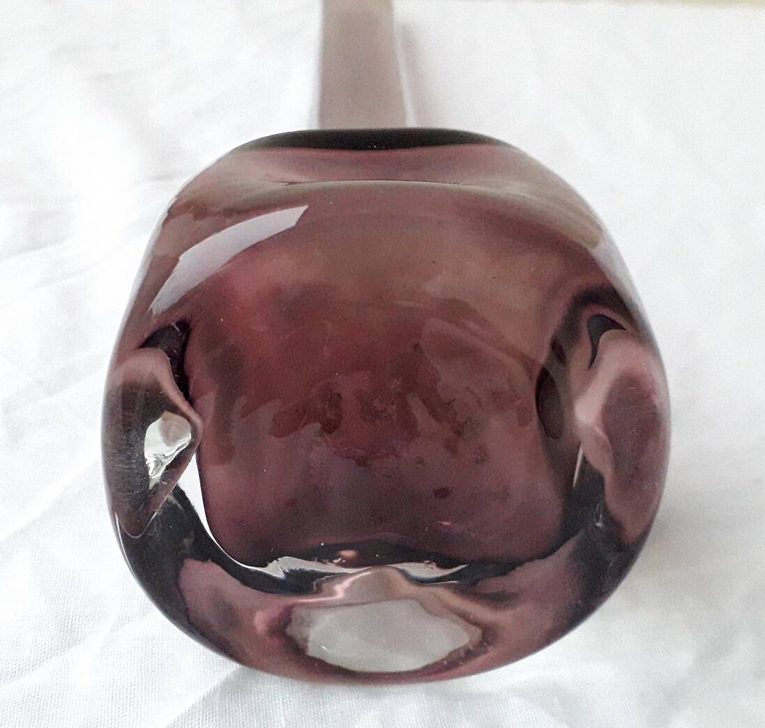 Purple glass bud vase