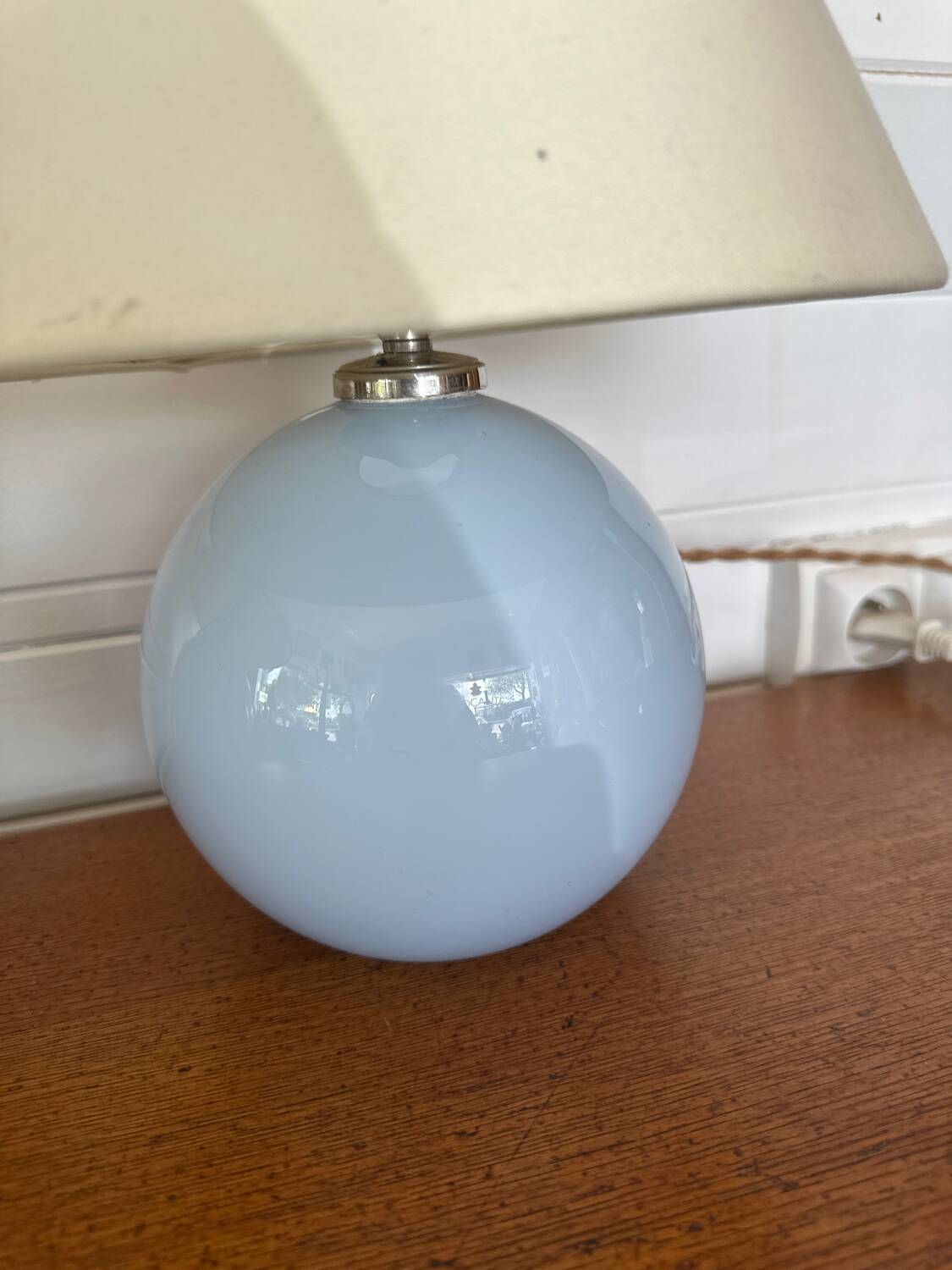 Paire lampes opaline