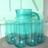 Set of 6 glasses with orangeade and carafe