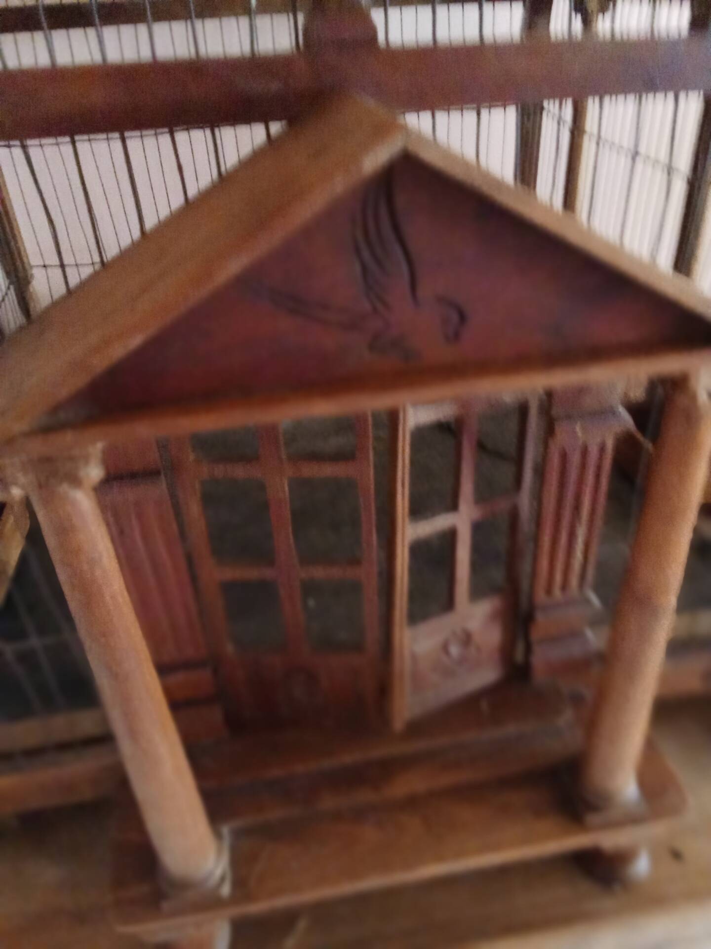 Victorian wooden birdcage