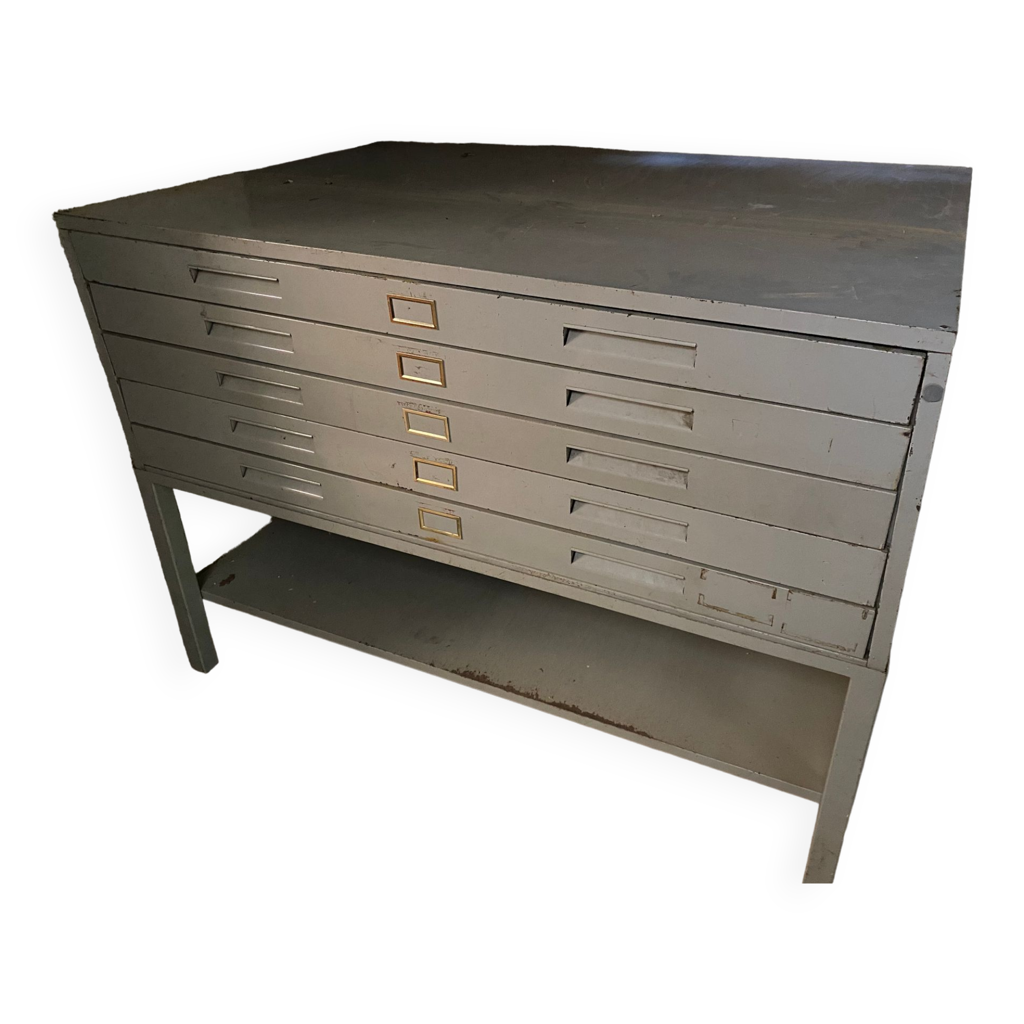 Loom furniture with drawers with metal planes