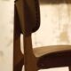 Trio of vintage 6157 chairs by Roger Landault leather and wood 1950
