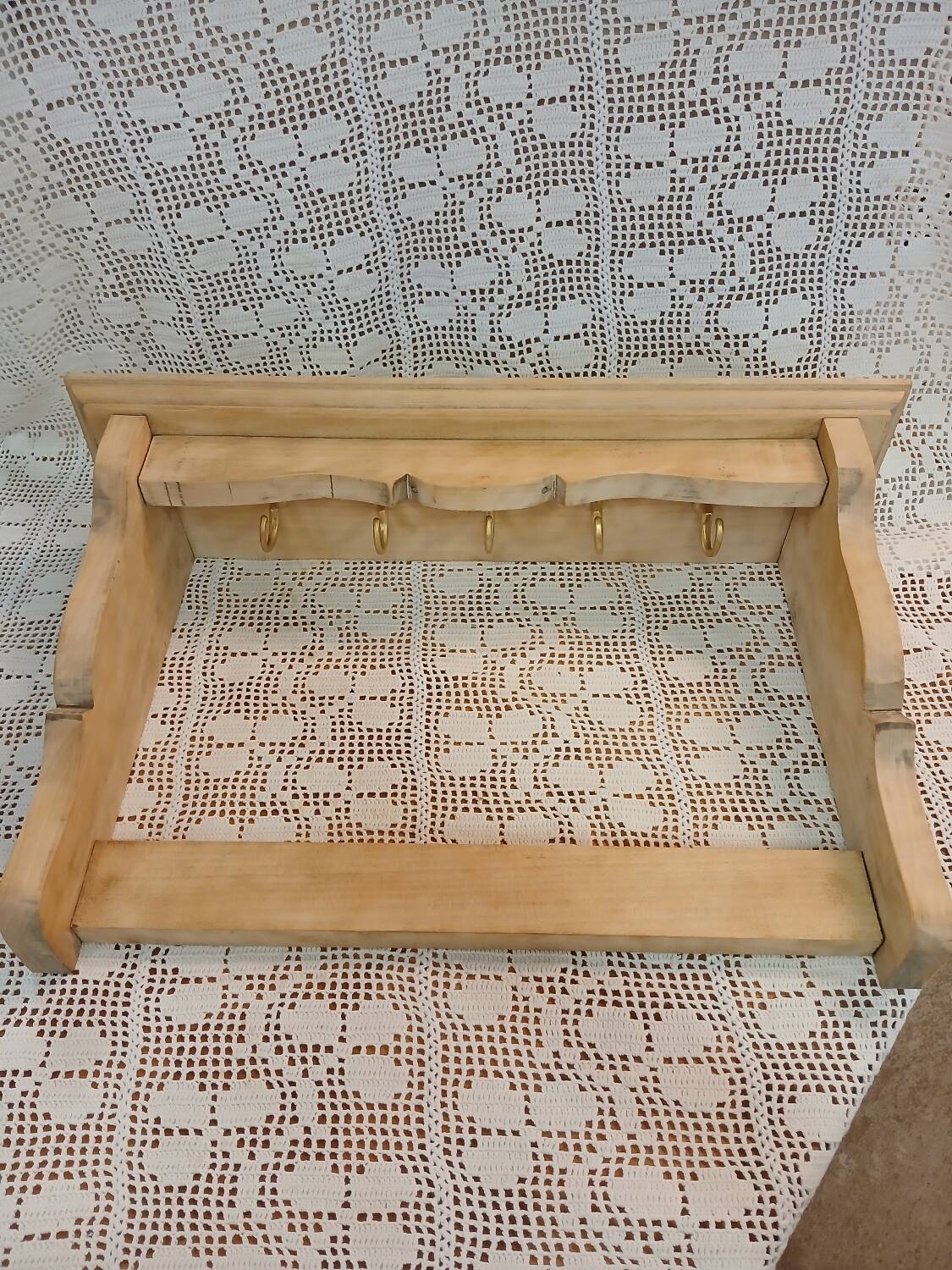 Antique solid wood wall shelf