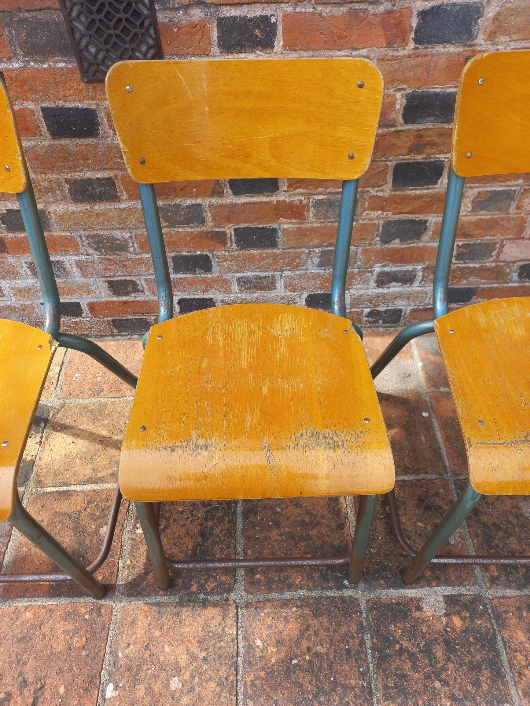 6 vintage school chairs