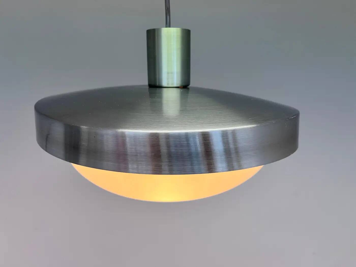 Space age aluminium midcentury UFO pendant - 1970s
