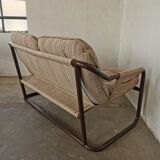 Tubular metal bench from the 80s