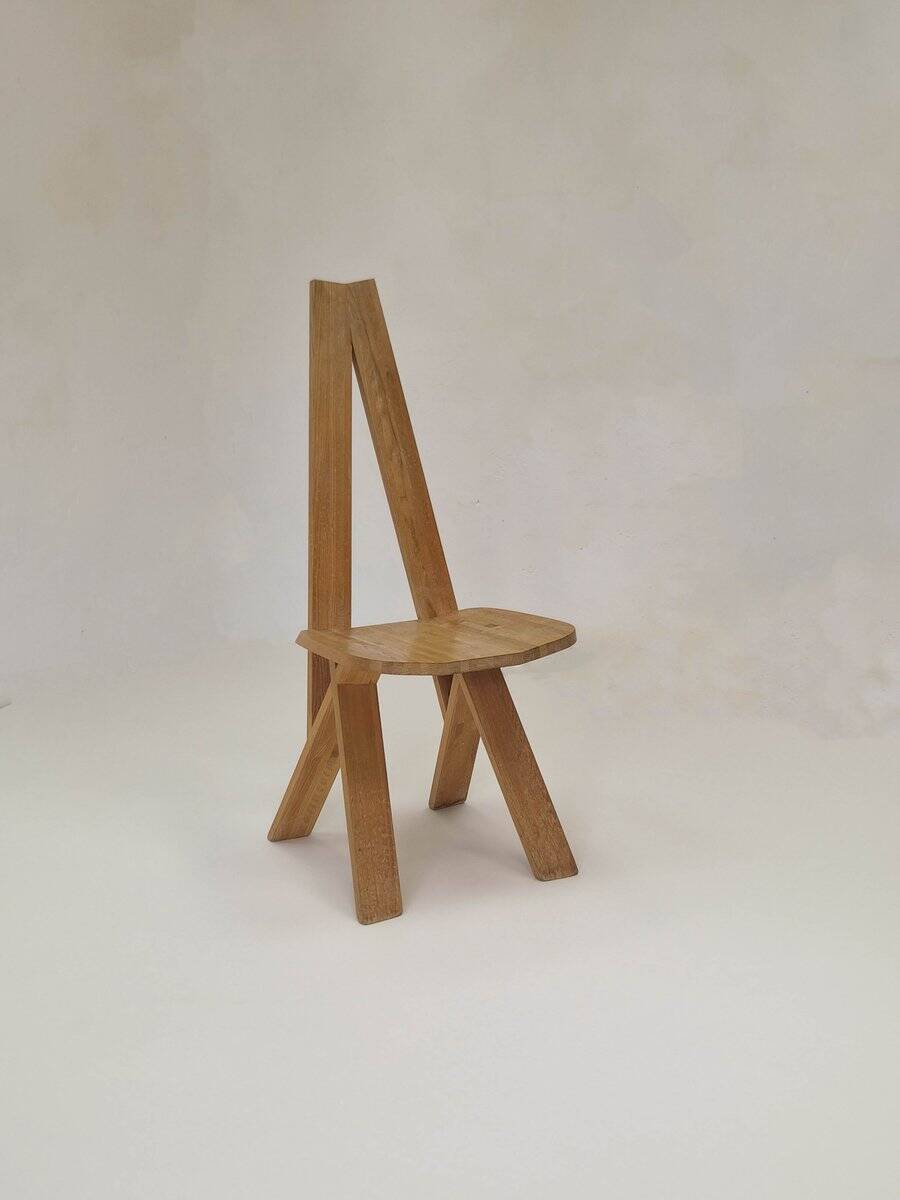 Model S45 Chlacc wood chair by Pierre Chapo, 1979