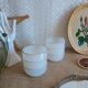 6 ramequins huile lessieur, blanc doré vintage