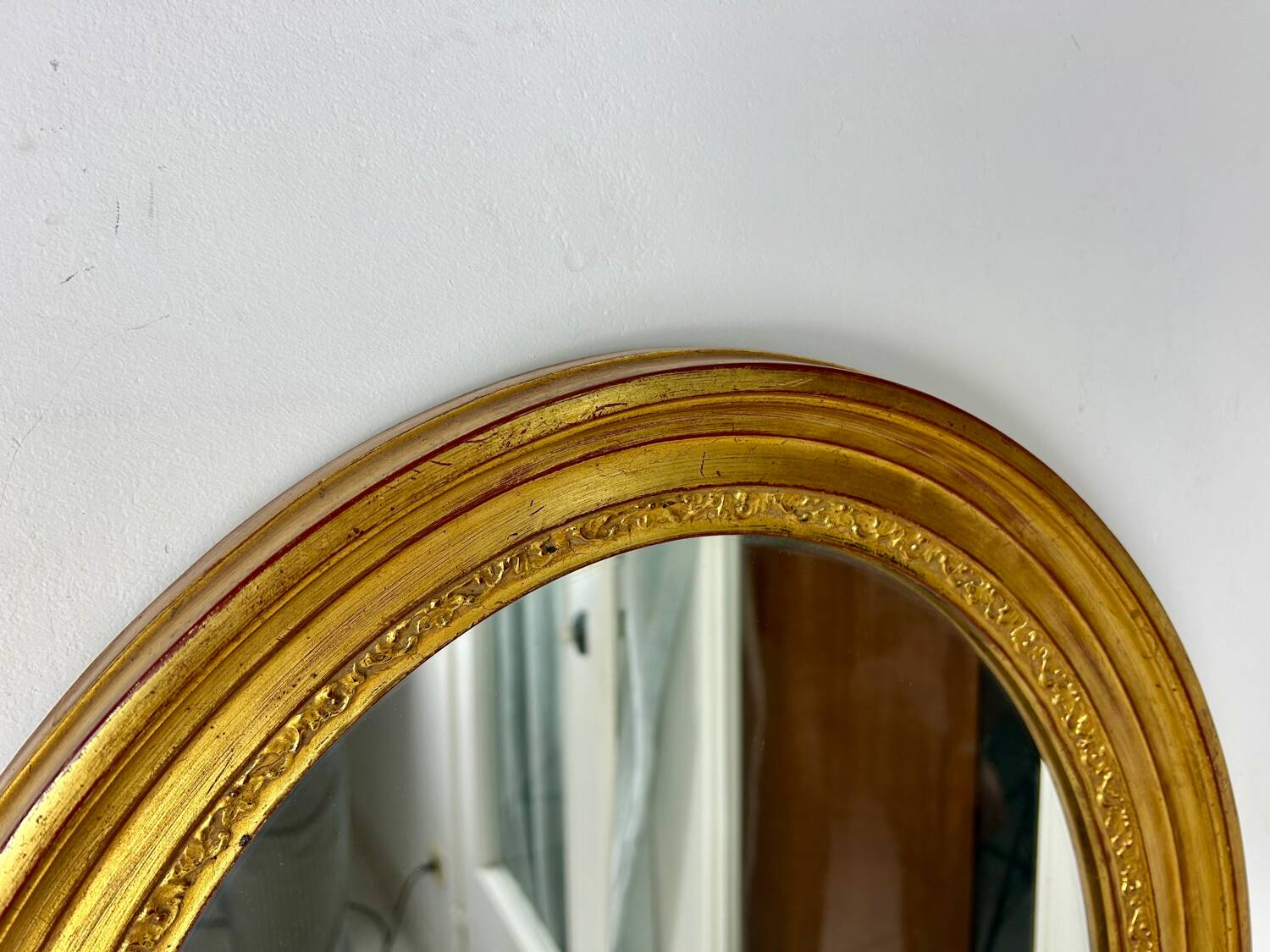 Vintage oval mirror Deknudt plus matching console