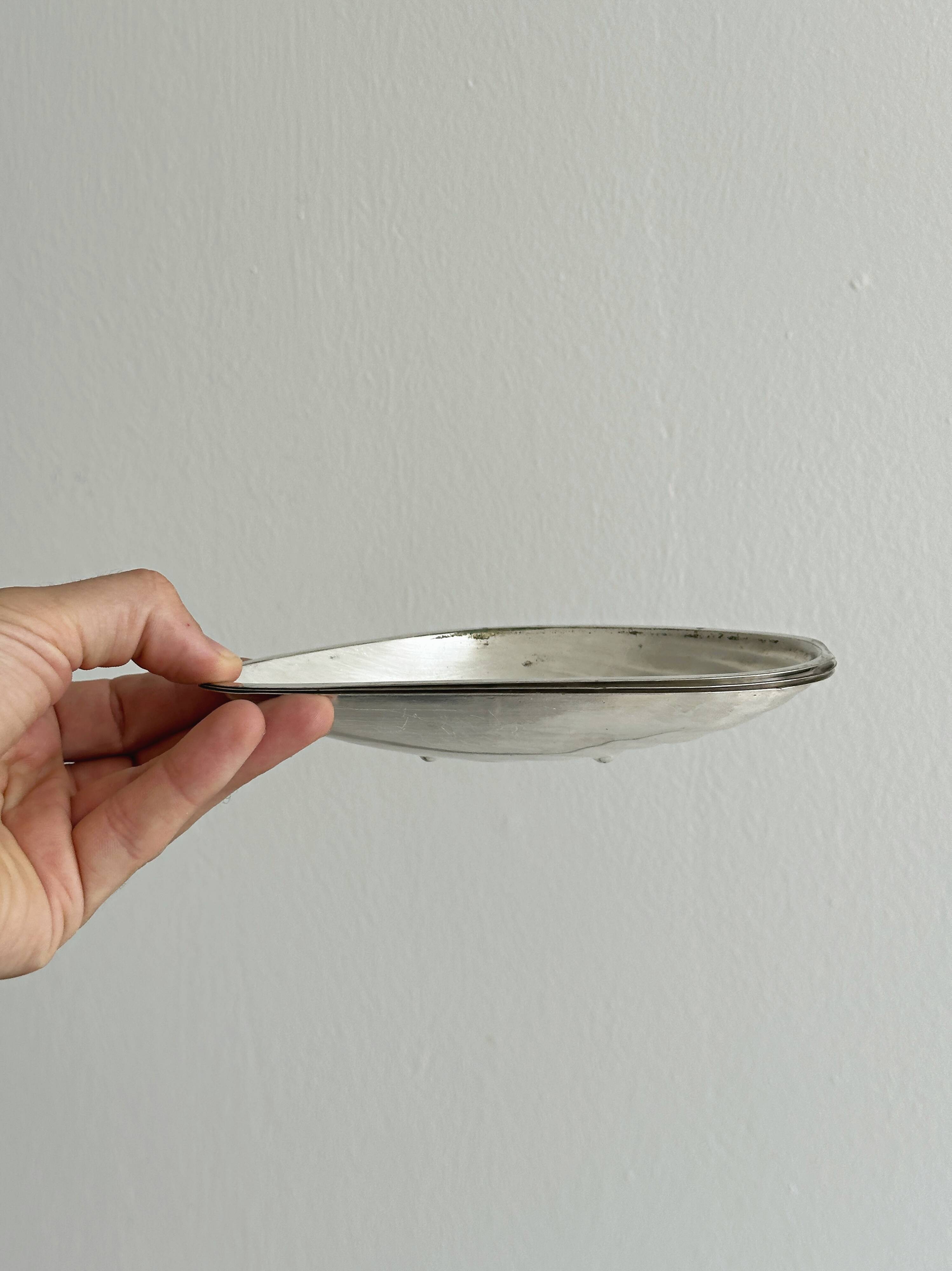 Three vintage silver shell bowls