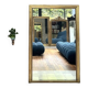 Pearled fireplace mirror 162.5/107.5cm gilded with gold leaf, fireplace trumeau, mirror.