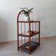 Vintage bamboo and rattan standing shelf