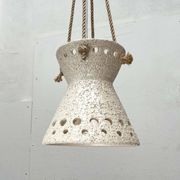 White ceramic pendant lamp in mid-century modern Danish style, 1960s.