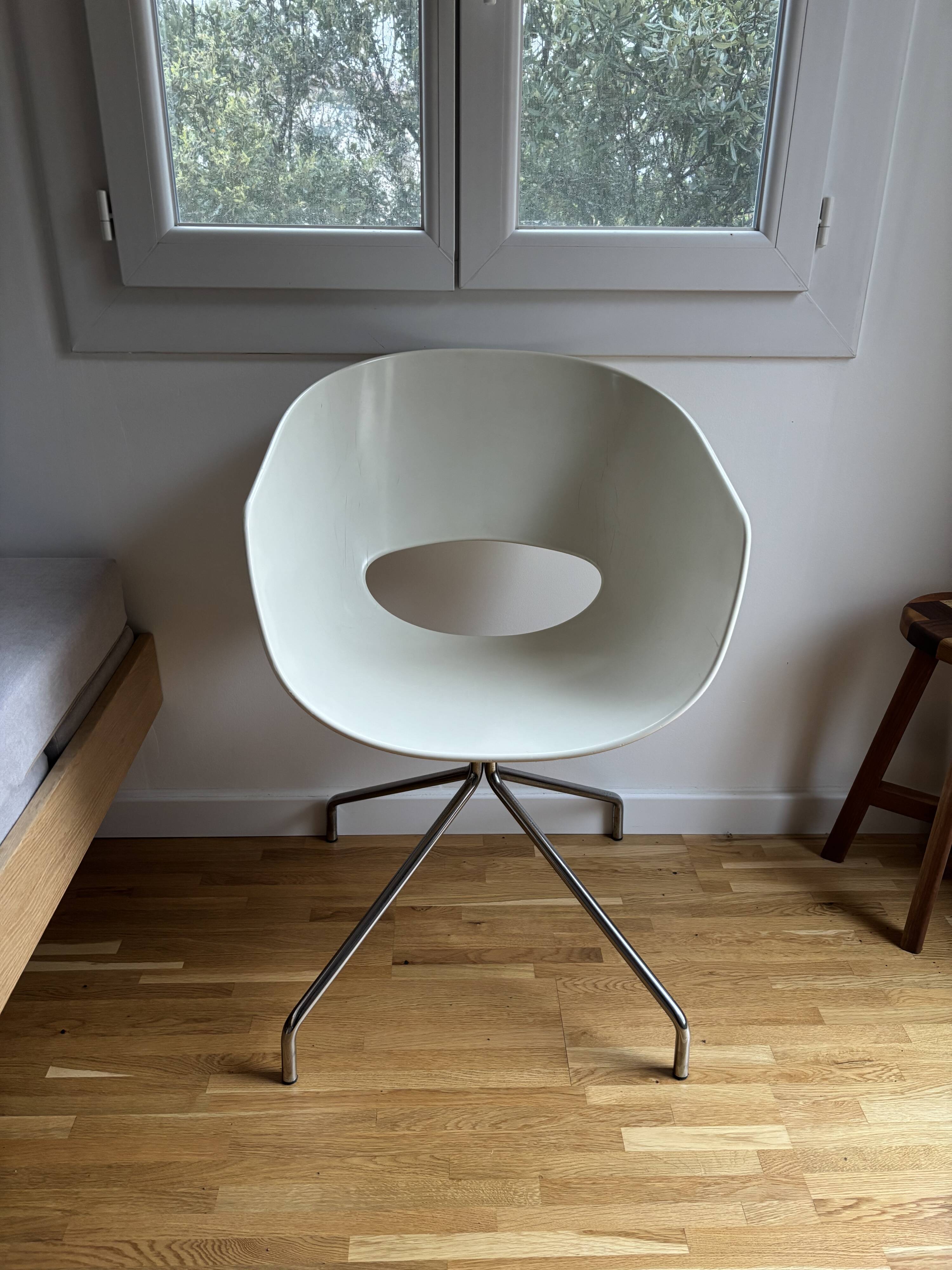 Chaise design italienne sintesi eye spider - blanc / chrome