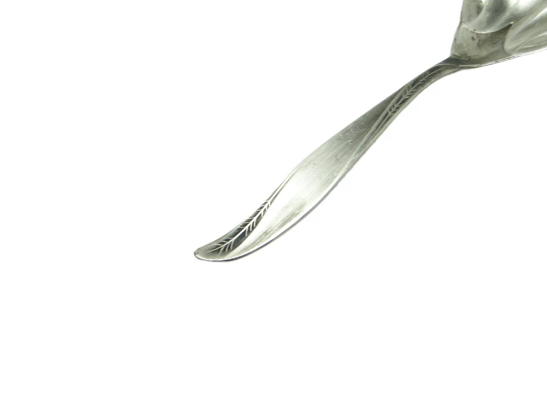 Sugar spoon, modernism, silver-plated brass, HEFRA, Poland, 1960s.