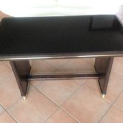 Coffee table with black glass top / 40s-50s