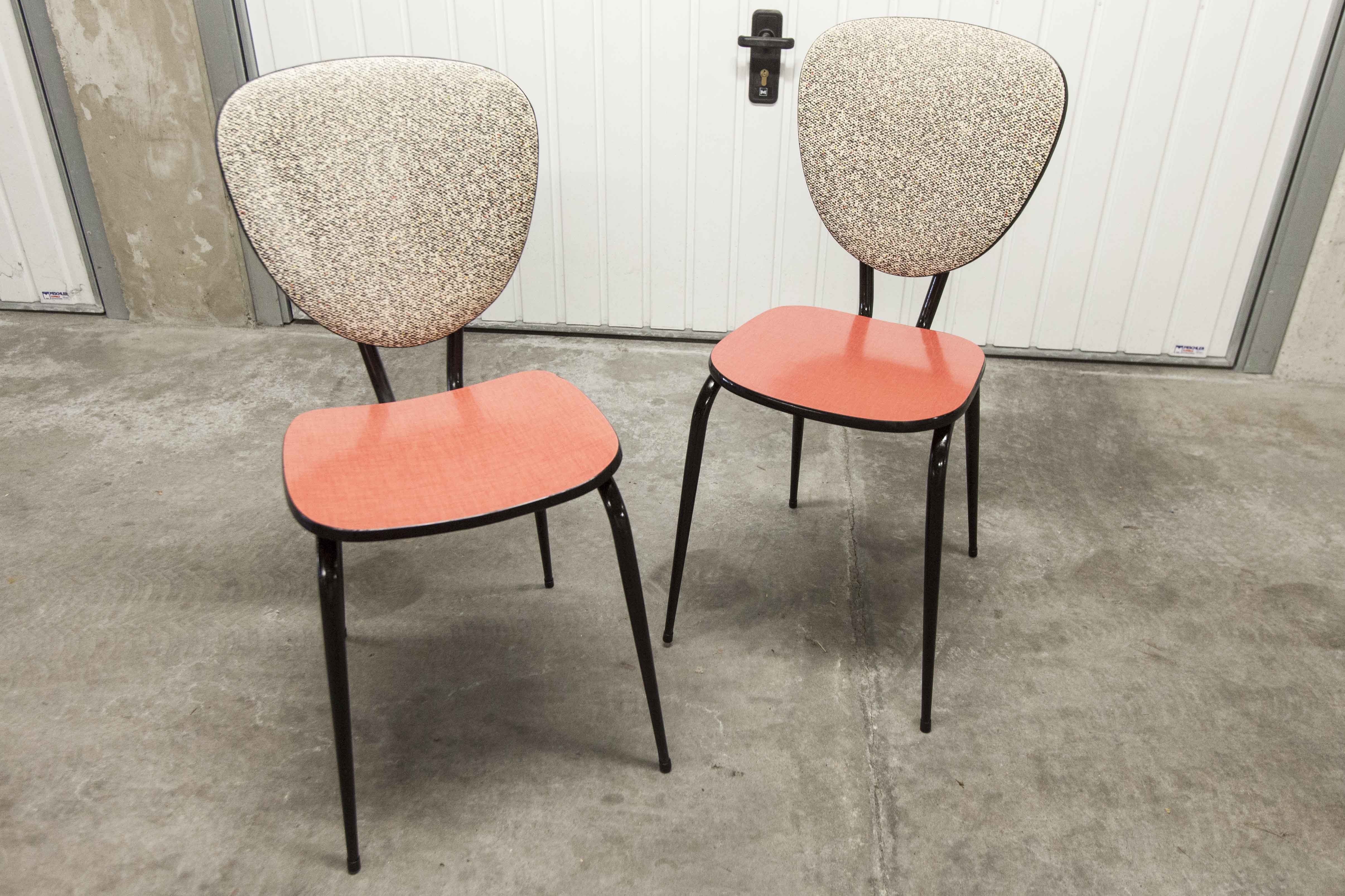 Pair of restored formica chairs 70