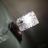 Lamp bedside vintage cut glass and wood base