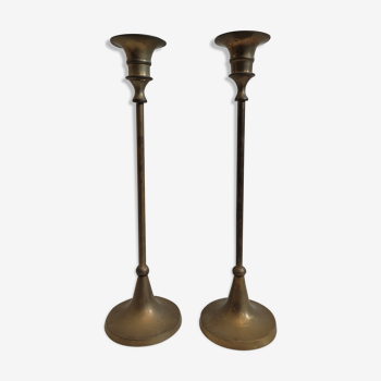 Duo brass candlesticks
