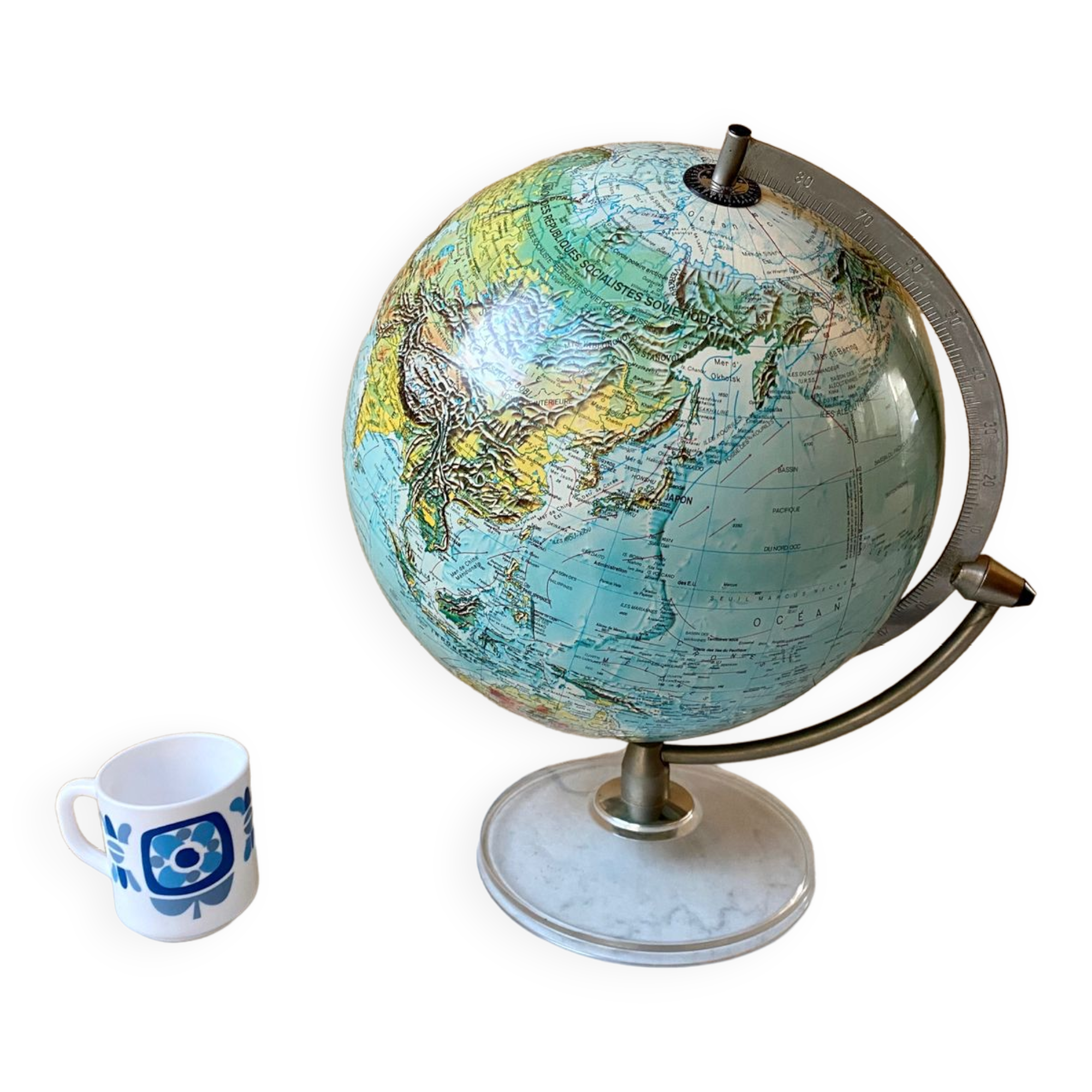 World map lamp Scan-globe Denmark vintage 1972 swivel & tiltable