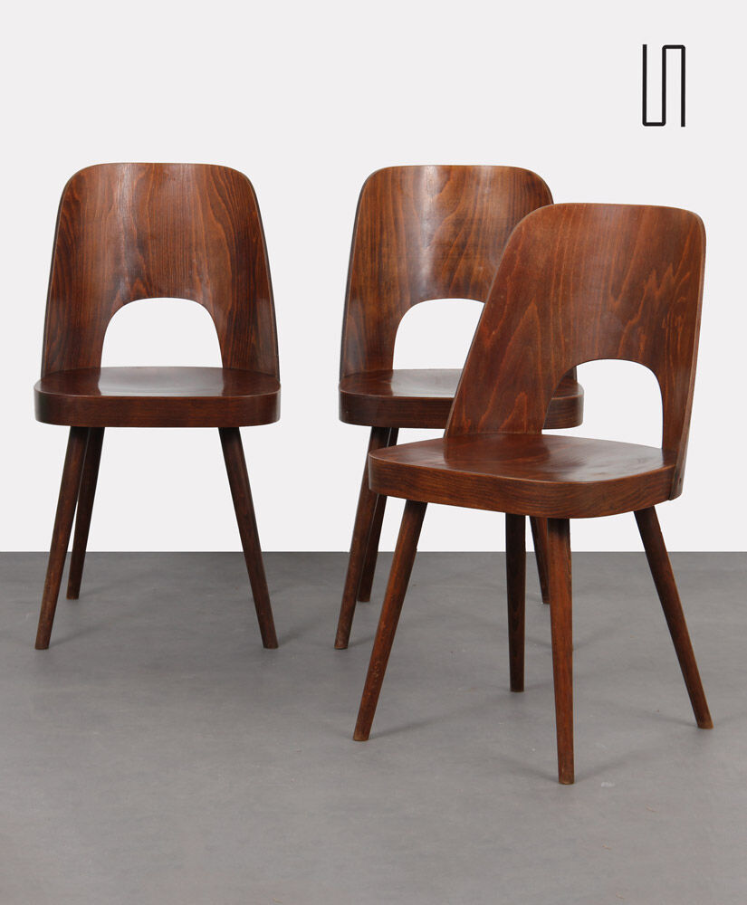 Suite of 3 vintage chairs by Oswald Haerdtl for Ton, 1960