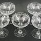 Baccarat Sévigné 5 champagne glasses, engraved crystal, excellent condition, unsigned.