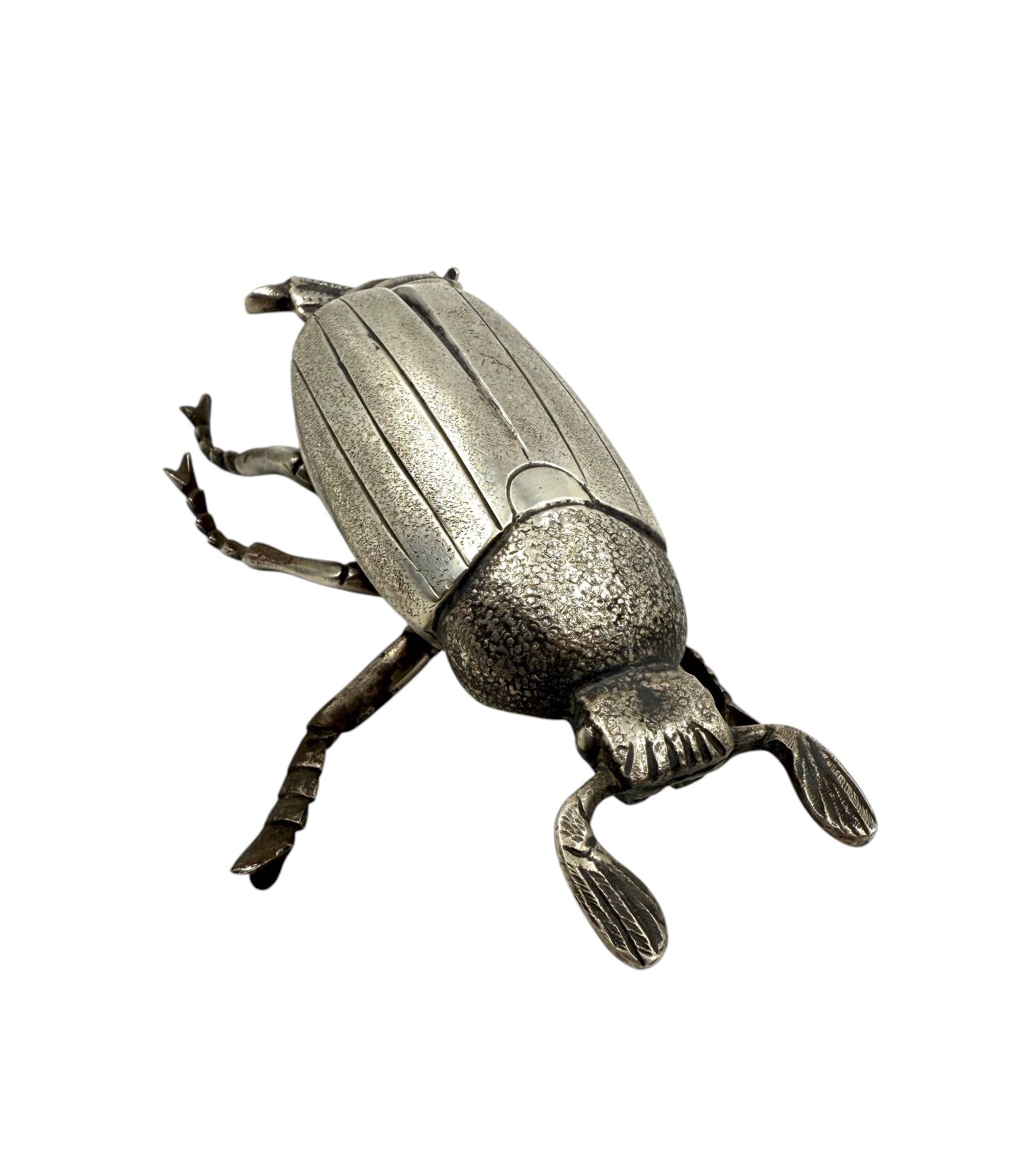 Silver insect shaped ashtray / box, France 1950s
