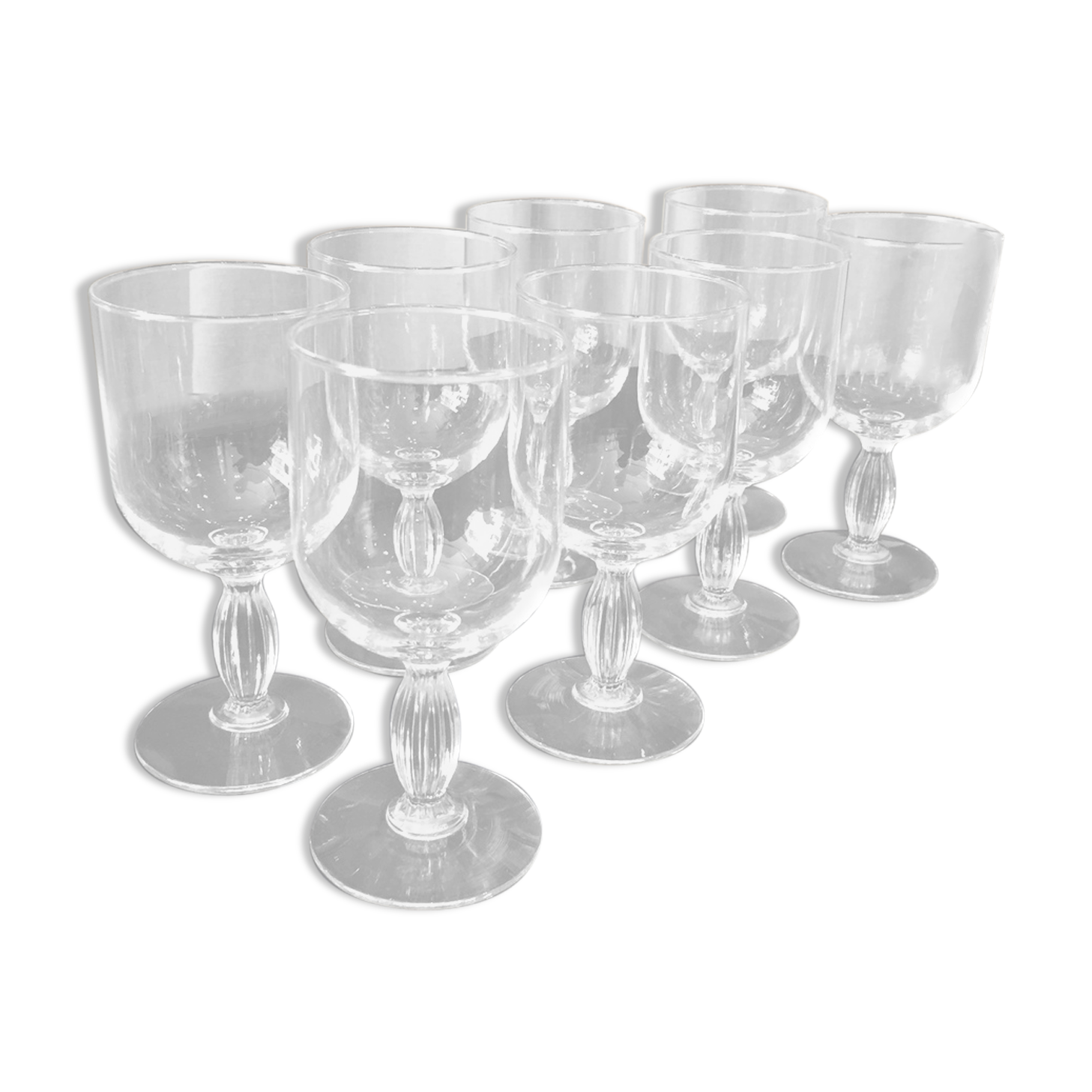 Set of 8 crystal wine glasses