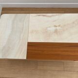 Table basse Calligaris en noyer et céramique