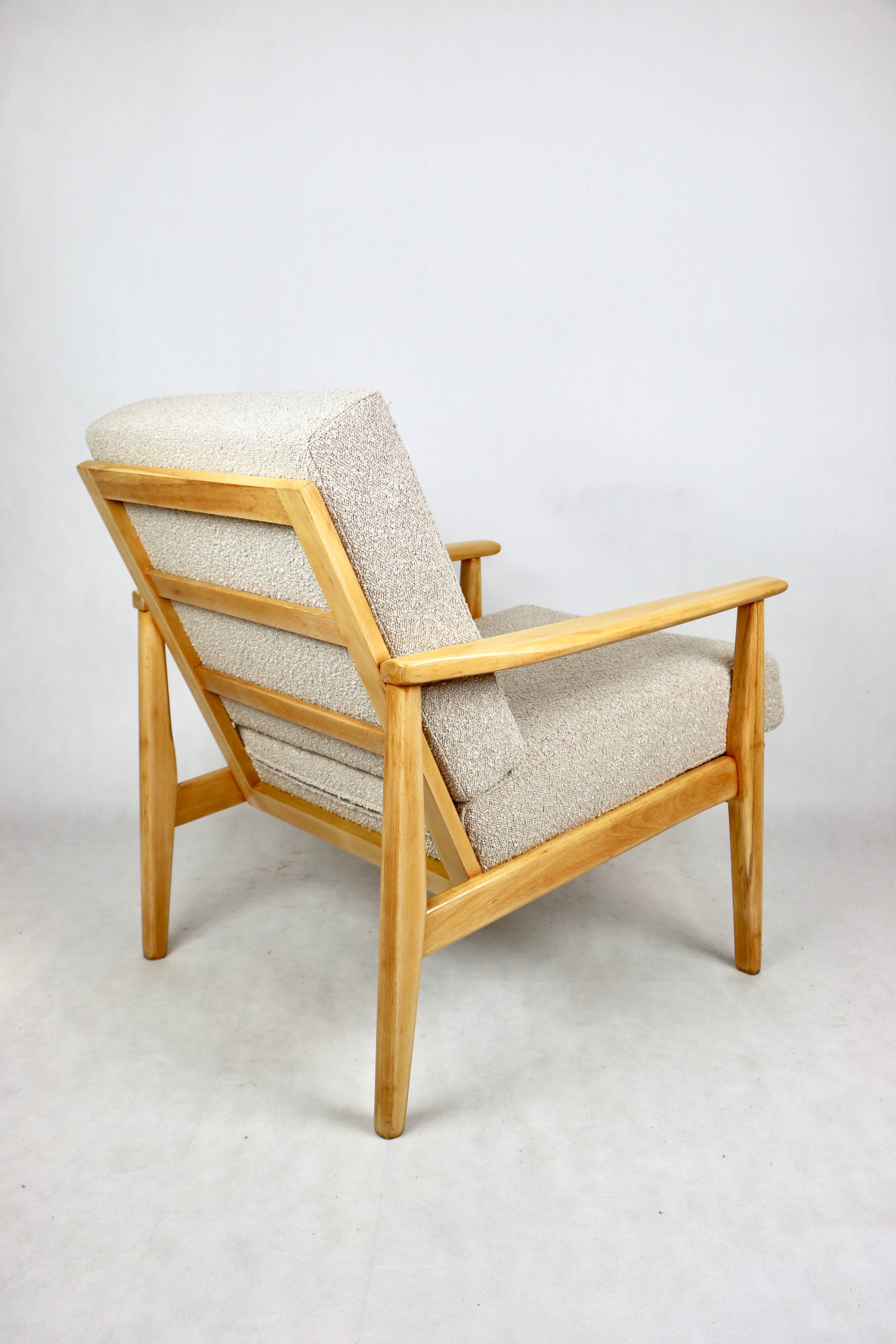 Danish Beige Boucle Armchair, 1970s