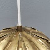 Brutalist flame-cut brass hanging lamp, by Svend Aage Holm Sørensen (SAHS)