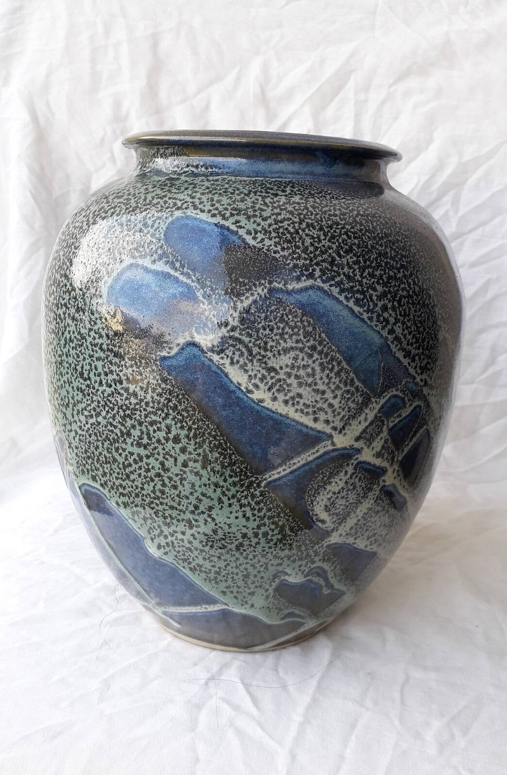 Glazed stoneware vase