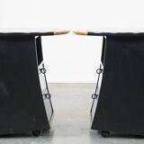 Set of 2 (bedside) tables by Umberto Asnago for Giorgetti on wheels