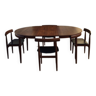 Table extensible et 4 chaises Roundette Hans Olsen
